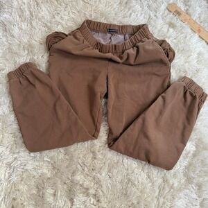 Brandy Melville Faded Brown Mocha Fleece Jogger Sweatpants Clean Girl Cozy M